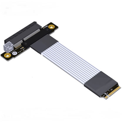 Picture of ADT-Link Pcie 4.0 M.2 NVMe to PCI Express x4 Extender Adapter Cable with Metal Shield for PCIe x4 SSD RAID, LAN, Capture Cards to M.2(Ultra SSD, M-Key) Extension (15cm, K42ST)