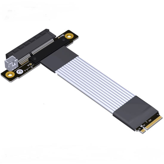 Picture of ADT-Link Pcie 4.0 M.2 NVMe to PCI Express x4 Extender Adapter Cable with Metal Shield for PCIe x4 SSD RAID, LAN, Capture Cards to M.2(Ultra SSD, M-Key) Extension (15cm, K42ST)