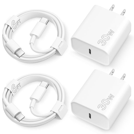 Picture of Charger for iPhone 16 15 Charger Fast Charging 30W USB C Charger Block Type C Charger 2 Pack 6FT Cord foriPhone 16/16 Plus/16 Pro/16 Pro Max/iPhone 15/15 Pro Max/Samsung