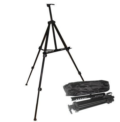Picture of Aluminum Easel Lightweight Display Tripod Menu Poster Picture Holder Stand Folding Light Weight Easel w/ Free Carry Case