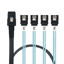 Picture of WLGQ Array Disk Cable Mini SAS 36Pin (SFF-8087) to 4 SATA 7Pin Cable, Mini SAS Host/Controller to 4 SATA Target/Backplane, 1M(3.3FT)