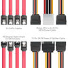 Picture of Qook SSD/SATA III Hard Drive Connection Cables (1x 4 Pin to Dual 15 Pin SATA Power Splitter Cable, 1x 15 Pin to Dual 15 Pin SATA Power Splitter Cable, 4X SATA Data Cables), 6 Pack