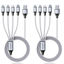 Picture of Multi Charging Cable, USB Cable 3A 4FT Nylon Braided Universal 4in1 Charger Adapter Type-C/Micro Port, Compatible with Cell Phones and More (Silver, 2Pack)