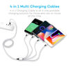 Picture of Multi Charging Cable, USB Cable 3A 4FT Nylon Braided Universal 4in1 Charger Adapter Type-C/Micro Port, Compatible with Cell Phones and More (Silver, 2Pack)