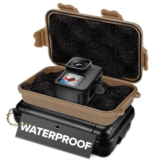 Picture of The Little Green Change 2Pcs Waterproof Storage Case with Foam - Plastic Waterproof Box for Camera Foam Box Waterproof Storage Containers Camera Case - Travel Waterproof Case