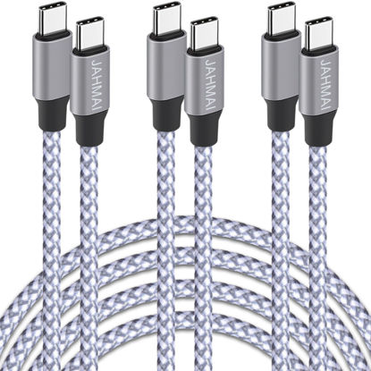 Picture of USB C Cable, Braided USB C to Type C Charger Fast Charging 6ft 3Pack 60W Safe Certified Quick Data Sync Cord for iPhone 15/ 15 Pro/ 15 Plus/15 Pro Max/iPad Mini 6 Pro/Air 4/5/Galaxy S24/23/22/Note 20