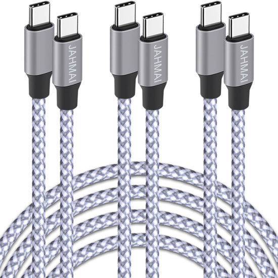 Picture of USB C Cable, Braided USB C to Type C Charger Fast Charging 6ft 3Pack 60W Safe Certified Quick Data Sync Cord for iPhone 15/ 15 Pro/ 15 Plus/15 Pro Max/iPad Mini 6 Pro/Air 4/5/Galaxy S24/23/22/Note 20