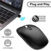 Picture of cimetech Type C Wireless Mouse, USB C Mouse 2.4G Silent Cordless Mice with Type C Receiver, Portable Computer Mouse for Laptop, Notebook, MacBook Pro Air, Windows, Linux - Ambidextrous Black