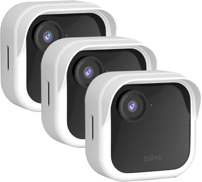 Picture of Silicone Case Cover for All-New Blink Outdoor 4 (4th Gen) - Weatherproof Protective Skin Cover with Hat Brim for All-New Blink Outdoor 4 Smart Security Camera (White, 3 Pack)