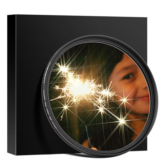 Picture of Walking Way 8 Points Star Filter 37 MM Variable Twinkle Effect Starburst Filter - Cross-Screen Filter - Slim Sparkling Effect Lens Filter