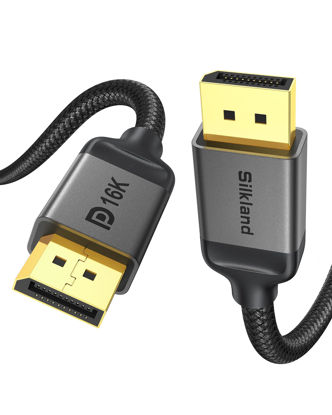 Picture of Silkland DisplayPort 2.1 Cable 1.5FT [VESA Certified], DP 2.1 Cable [16K@60Hz, 8K@120Hz, 4K@240Hz, 2K@360Hz] 80Gbps HDR, DSC 1.2a, Compatible FreeSync G-Sync Gaming Monitor 4090 3090Ti 7900XTX