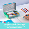 Picture of It's Academic Metallic pencil Case Box, Hard Plastic, Stylish Quited-Pattern Lid, Blue