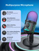 Picture of MRSDY Gaming Microphone, USB Computer Microphone for PC, Mac, PS4/5, Condenser Podcast Mic for Studio Recording, YouTube, Streaming, with Headphone Jack, Led Light, Mute, Gain, Noise Cancellation