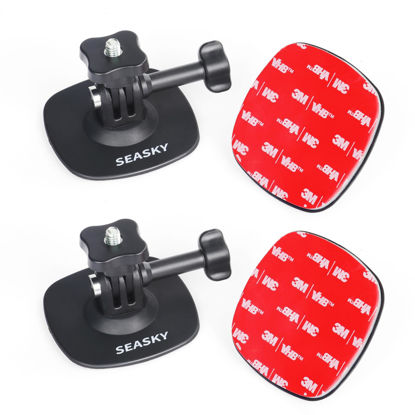 Picture of SEASKY [2Pack] A1 Flexible Adhesive Mount Kit Helmet Base for insta360 X4 X3 X2 One X RS for GoPro Max 360 Panoramic Camera Hero 12/11/10/9/8 Sports Camera Accessories for Any Flat Curved Surfaces
