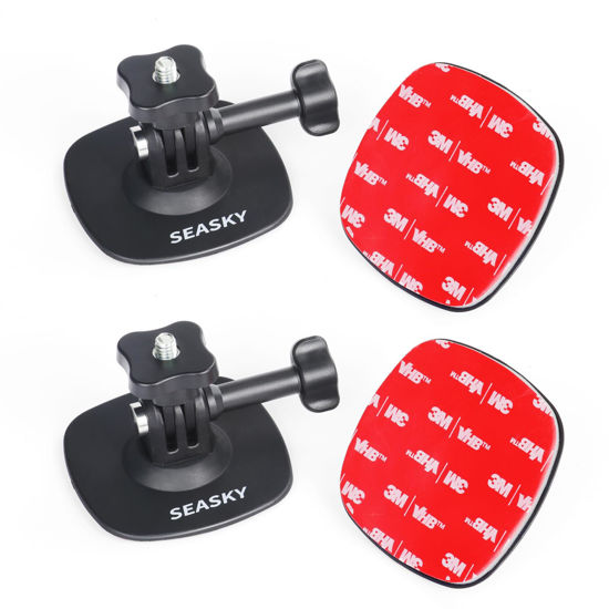 Picture of SEASKY [2Pack] A1 Flexible Adhesive Mount Kit Helmet Base for insta360 X4 X3 X2 One X RS for GoPro Max 360 Panoramic Camera Hero 12/11/10/9/8 Sports Camera Accessories for Any Flat Curved Surfaces