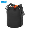 Picture of PATIKIL Camera Lens Bag, 3.5" IDx5.5 H Drawstring Lens Pouch with Thick Protective Neoprene, Lens Case for DSLR Camera Lens, Water Coffee Cups, Black, Orange