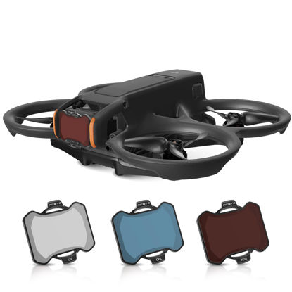 Picture of RCGEEK ND Filters Set for DJI Avata 2 Accessories, 3 Pack Gimbal Camera Len Filters for DJI Avata 2 (CPL, UV, ND8)