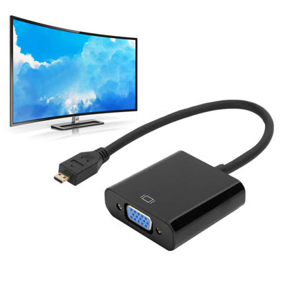 Picture of Micro HDMI to VGA Video Converter, Micro HDMI to VGA Video Converter Adapter 1080P, for Raspberry Pi 4B, with Power Supply Function (Micro HDMI to VGA)