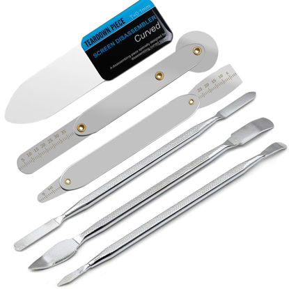 Picture of Oruiiju 6 Piece Metal Spudger Pry Tool Kit for Electronics Repair with Laptop, Cell Phone, Tablet, Computer, Electronics Repair