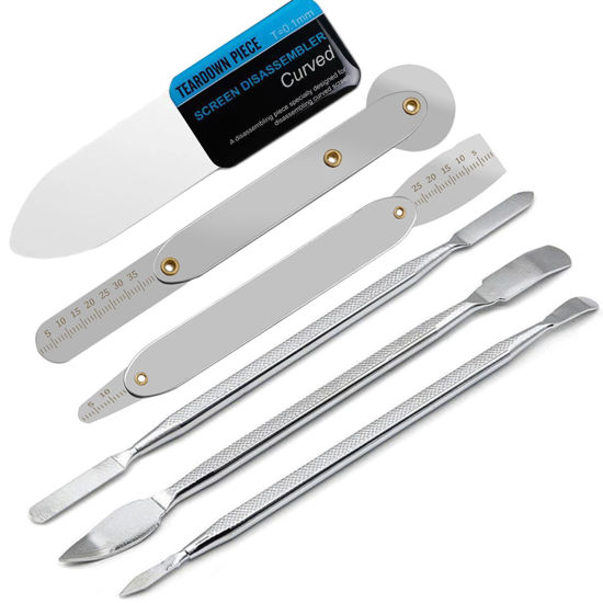 Picture of Oruiiju 6 Piece Metal Spudger Pry Tool Kit for Electronics Repair with Laptop, Cell Phone, Tablet, Computer, Electronics Repair