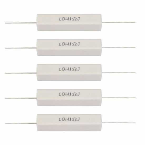 Picture of 10PCs Speaker Divider Resistor Kit, Speaker Divider Cement Resistor 10W for Power Adapters, Audio Equipment, Audio, Crossovers, Instruments, Meters, Televisions(1 Ohm)