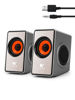 Picture of OROW Computer Speaker, 12W Desktop Speaker with Volume Control, 3.5mm Speaker, USB Powered, Dual Diaphragm, USB Speaker for PC/Laptop/mac/iMac/Projector(Silver)