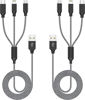 Picture of Firsting Multi Charging Cable, (2 Pack 4FT) Multi USB Charger Cable 3 in 1 Charging Cable Nylon Braided Universal USB Charging Cord with Type-C, Micro USB,IP Port for Most Cell Phones & Pads