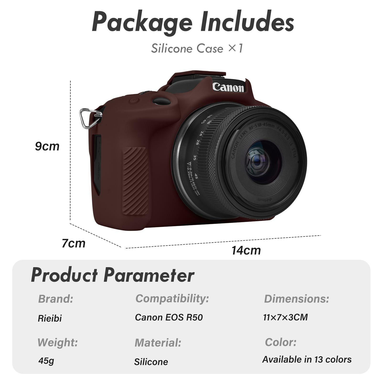 GetUSCart- Rieibi EOS R50 Case, Soft Silicone Protective Case for Canon ...