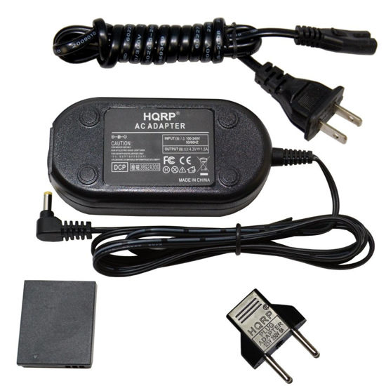 Picture of HQRP Kit AC Power Adapter Compatible with Canon PowerShot SX540 HS, SX530 HS, SX710 HS, SX610 HS, SX700 HS, IXUS 105, 200 is, 210, 300 HS, 85 is, 95 is Digital Camera + Euro Plug Adapter