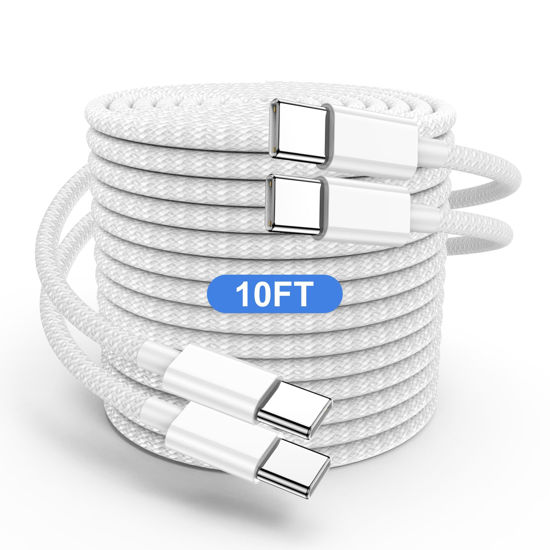 Picture of USB C to C Charging Cable 10ft, 60W Fast Type C to C Charger Cord Long for Apple iPhone 16 Pro Max/16 Pro/15 Plus/15 Pro, MacBook Pro 2021/2020/2019/2018,iPad 12.9/11 inch/Mini/Air 5/4,Samsung Galaxy