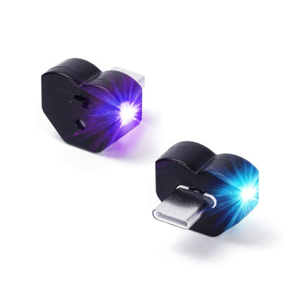 Picture of QUIVICO Mini USB Type C LED Light, 8 Color RGB Interior Atmosphere Lighting for Phone, Laptop, Keyboard, Night Lamp, Decoration Brightness Direction Adjustable(Quantity: 2)
