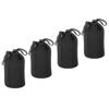 Picture of PATIKIL Camera Lens Bag, 4 Pcs 3.9" ID x 7.1" H Drawstring Lens Pouch with Thick Protective Neoprene, Lens Case for DSLR Camera Lens, Water Coffee Cups Black