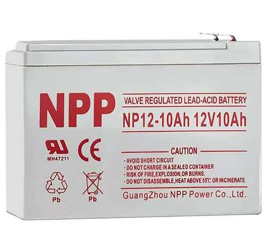 Picture of NPP NP12-10Ah 12V 10Ah Rechargeable SLA Scooter Battery with F2 Style Terminals for Pride Mobility GoGo Scooter, BP12-12, Neuton Mowers CE5 UB12100-S, Security Systems