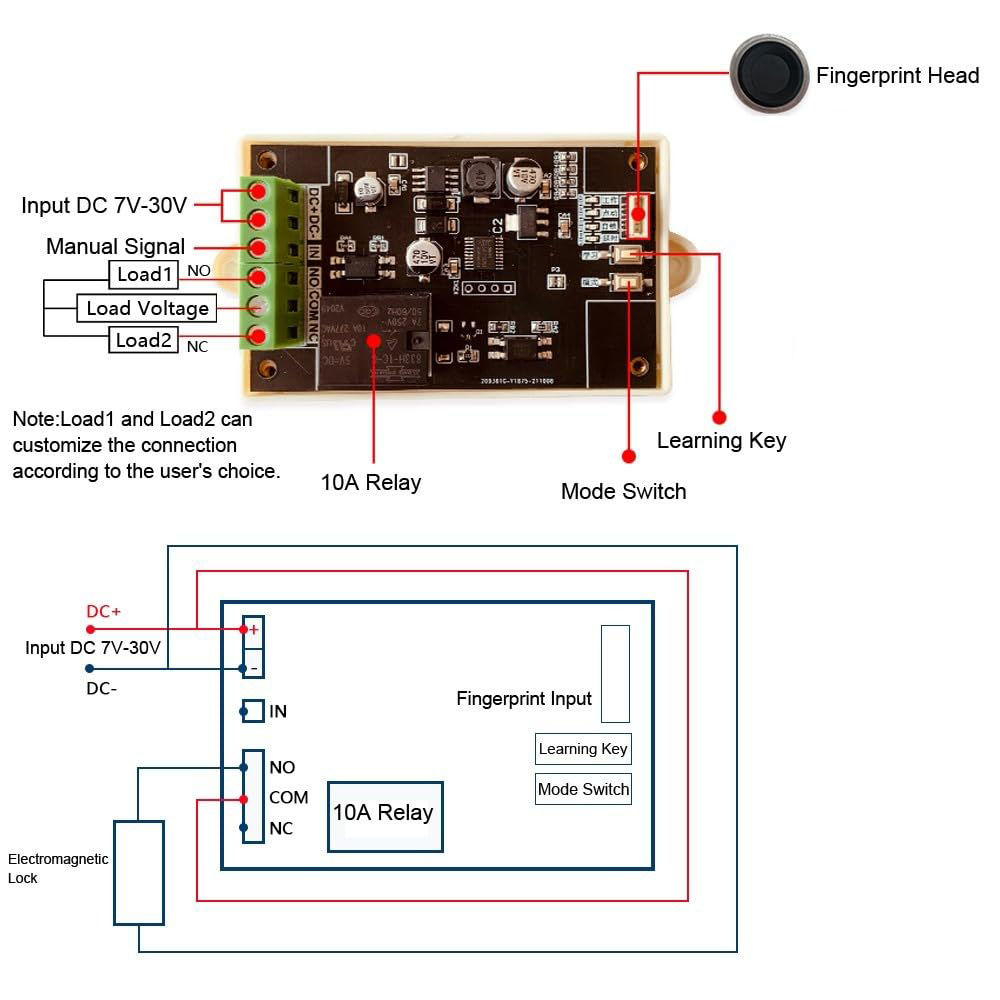 GetUSCart- Fingerprint Identification Control Board, Fingerprint Relay ...