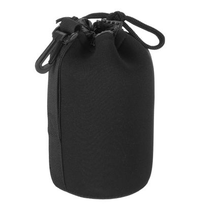 Picture of PATIKIL Camera Lens Bag, 3.5" IDx7.1 H Drawstring Lens Pouch with Thick Protective Neoprene, Lens Case for DSLR Camera Lens, Water Coffee Cups Black