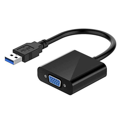 Picture of USB to VGA Adapter, USB3.0/2.0 to VGA Adapter Multi-Display Video Converter Full HD 1080P External Video Card Multi Monitor Adapter, Desktop, Laptop, HDTV, Monitor, Projector (Windows 10/8.1/8/7)
