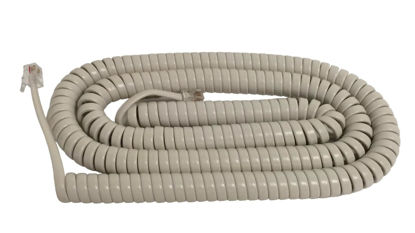Picture of The VoIP Lounge 25 Foot Long Handset Receiver Curly Cord for Landline Phone Light Ivory Color