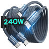 Picture of LISEN 240W USB C to USB C Cable, USBC to USBC [6.6ft/2 Pack] Type C Charger Fast Charging Cable Cord for iPhone16 Pro Max 15 Plus MacBook Pro iPad Pro Samsung Galaxy S24 Ultra Compatible 140W/100W/60W