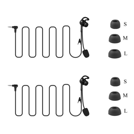 Picture of MIMIRACLE 2 Pack Referee Headset, Right-Ear in Ear HiFi Earphone Earpiece Fit for V6 V4 FBIM Football Soccer Coach Intercom