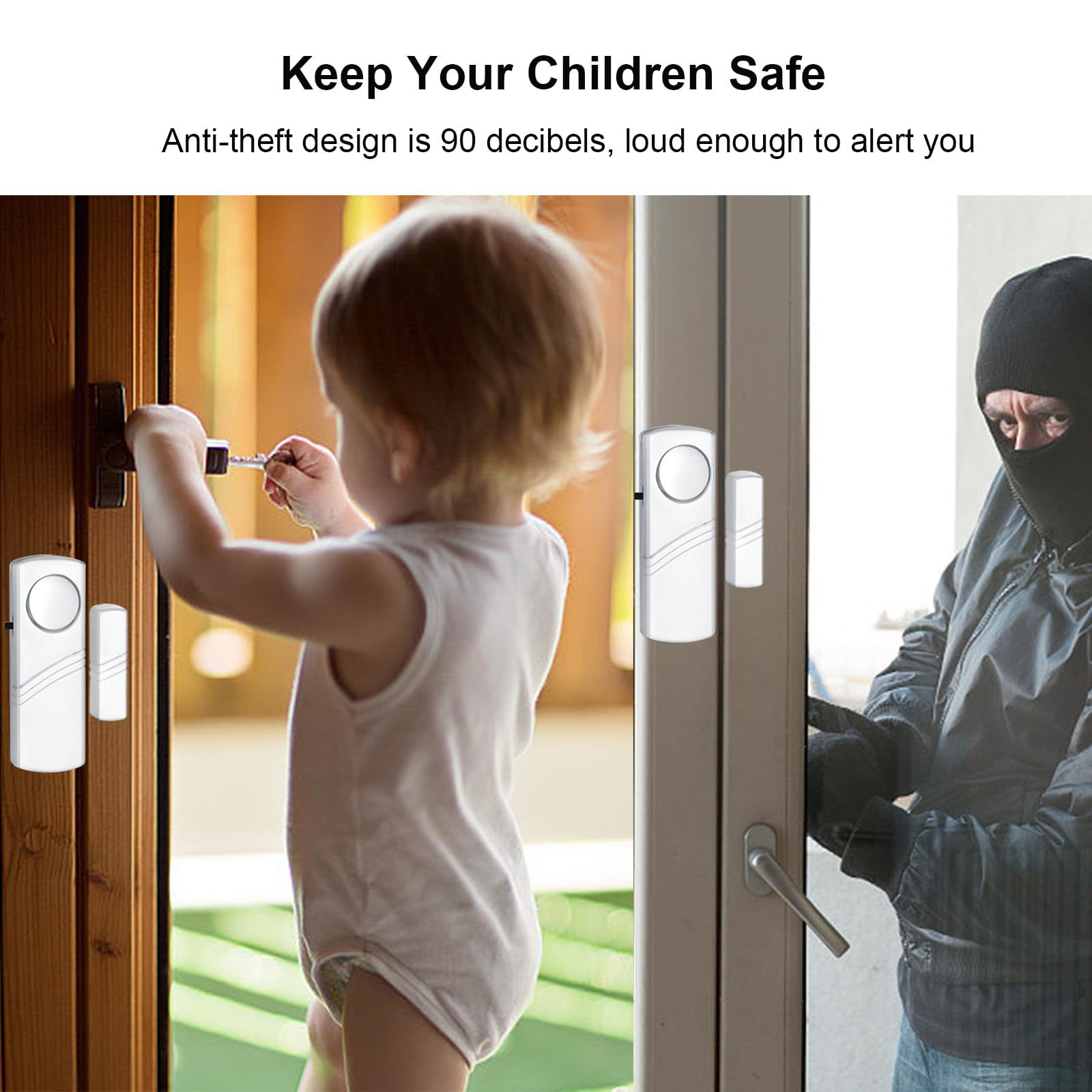 GetUSCart- Security Door Window Alarm, Wireless Sensor Door Window ...