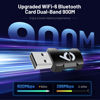 Picture of USB WiFi Adapter - WiFi Bluetooth Adapter 2-in-1，900Mbps 2.4/5GHZ Dual Band WiFi and Bluetooth Adapter for PC/Laptop/Desktop,Driver Free Wpa3 Mini USB WiFi Bluetooth Adapter,Support Windows 10/11