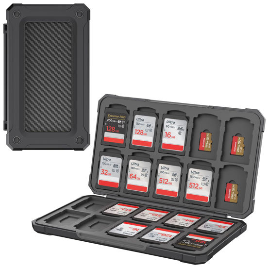 Picture of THELIFELICIOUS SD Card Holder Memory Card Case for SD SDHC SDXC TF Card, SD Cards Storage Organizer for 20 SD Cards and 20 Micro SD Cards.