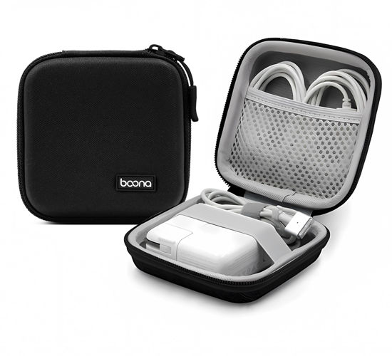 Picture of HOMEGYMFREE Charger Case for MacBook, Small Charger Organizer, Portable Pouch Travel Storage for Laptop Accessories, Waterproof for Magic Mouse, Power Bank,Charging Cords(Black-Oxford)