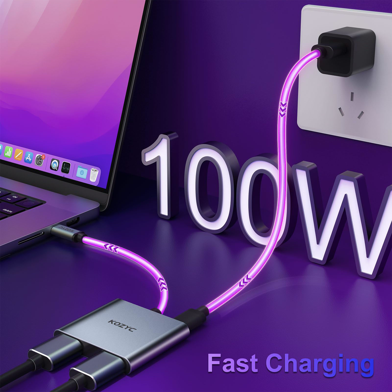 GetUSCart USB C to Dual HDMI Adapter 4K30Hz, KOZYC USB C Hub