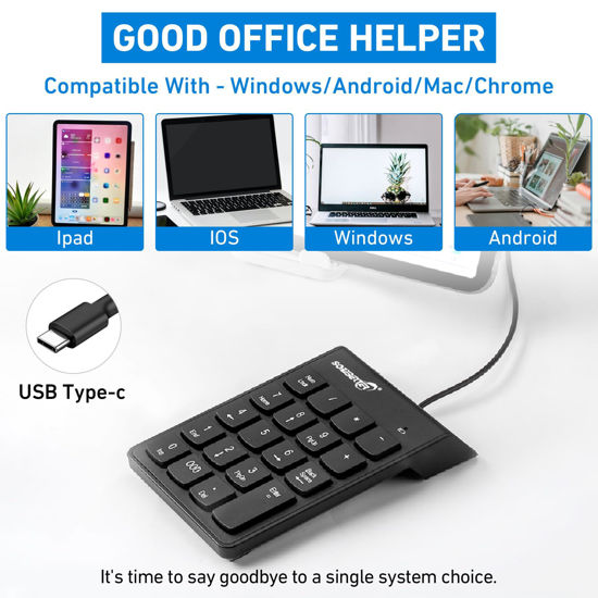 GetUSCart- Huifen Type C Number Pad, USB 19 Keys Mini Number Keyboard ...