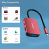 Picture of BENFEI USB C HUB 4in1, USB Type-C to HDMI VGA Adapter, USB C to USB Adapter, USB Type-C Power Delivery, Compatible with iPhone 15 Pro/Max, MacBook Pro/Air 2023, iPad Pro, iMac, S23, XPS 17