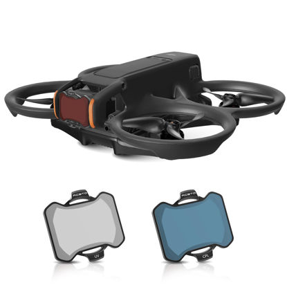 Picture of RCGEEK ND Filters Set for DJI Avata 2 Accessories, 2 Pack Plastics Gimbal Camera Len Filters for DJI Avata 2 (CPL, UV)