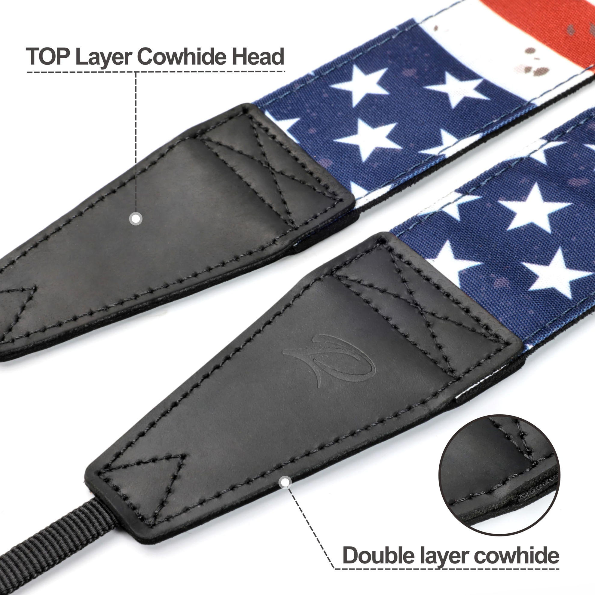 GetUSCart- Padwa Lifestyle American Flag Print Camera Strap - 2