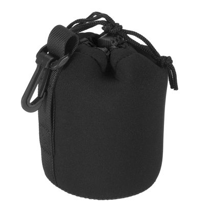 Picture of PATIKIL Camera Lens Bag, 3.3" IDx5.5 H Drawstring Lens Pouch with Thick Protective Neoprene, Lens Case for DSLR Camera Lens, Water Coffee Cups Black