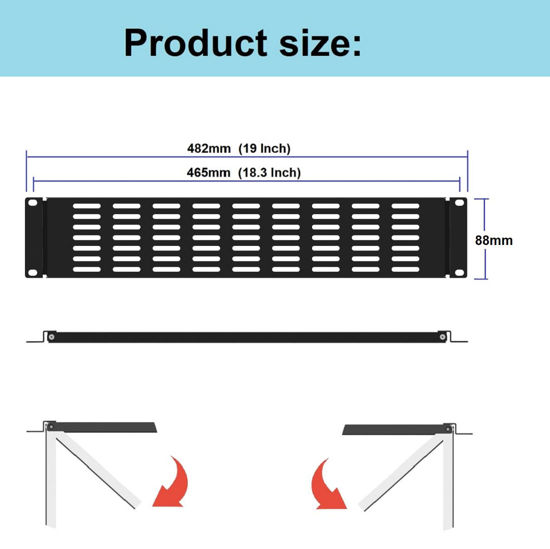GetUSCart- QiaoYoubang 2U Hinged Blank Rack Mount Panel Spacer with ...